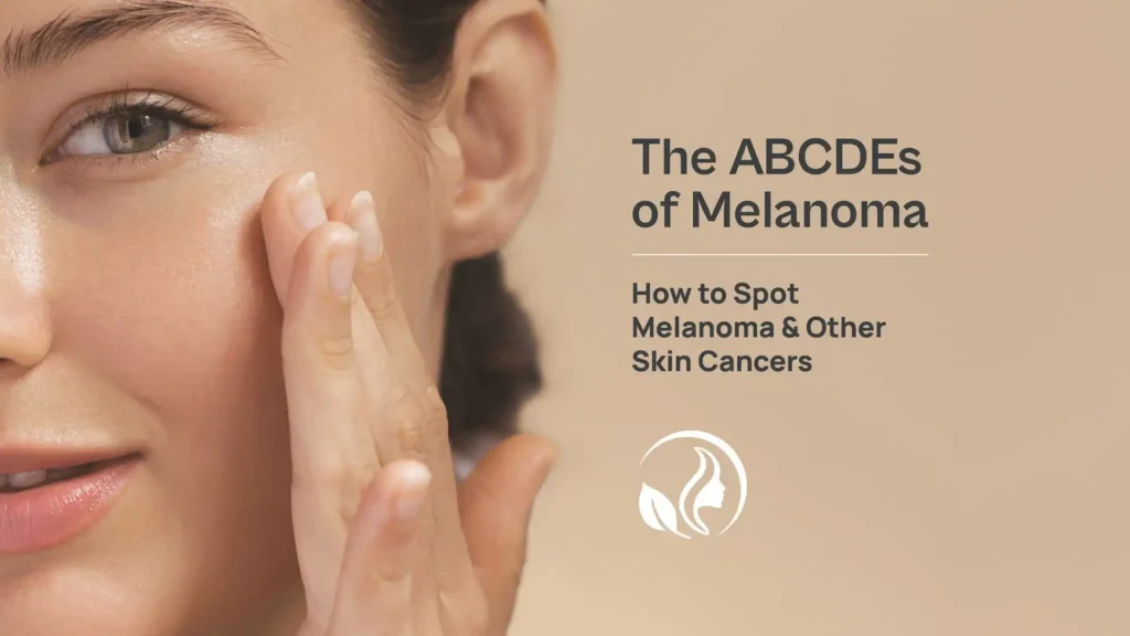 A graphic for the ABCDEs of Melanoma article from Southwest Michigan Dermatology